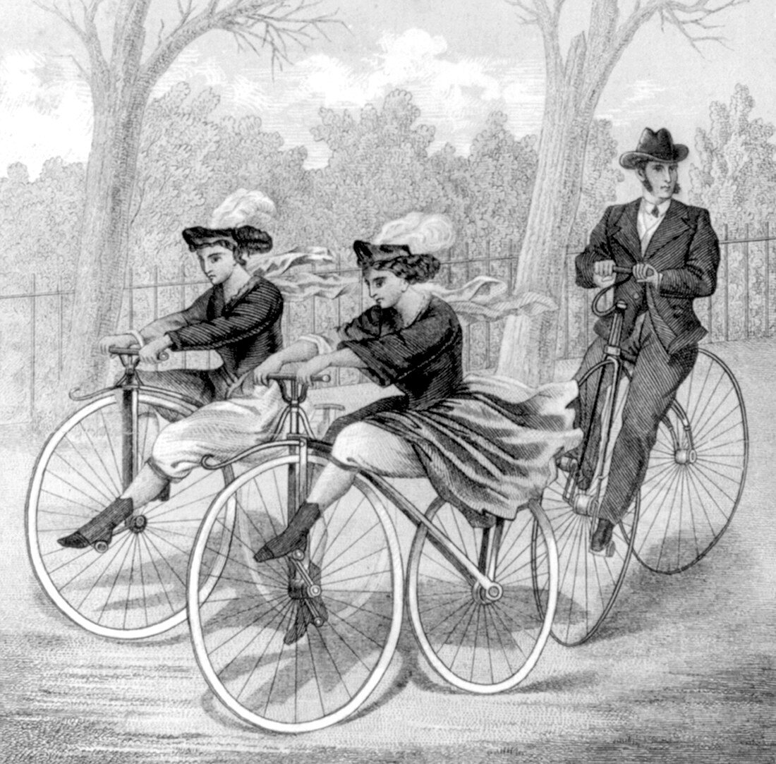 Riding Velocipedes, 1869