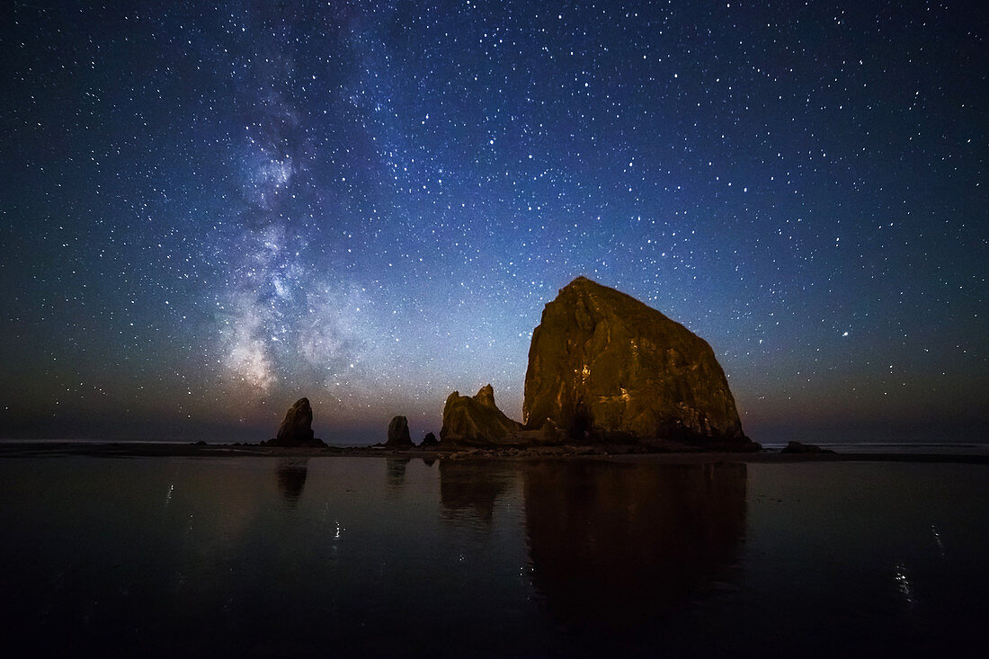 Haystack Rock and Milky Way