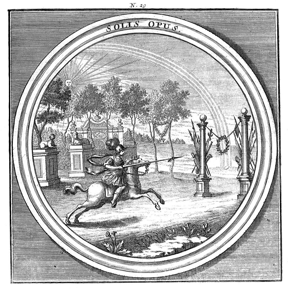 Meteorologia, Rainbow and Laurel Wreath, 1709