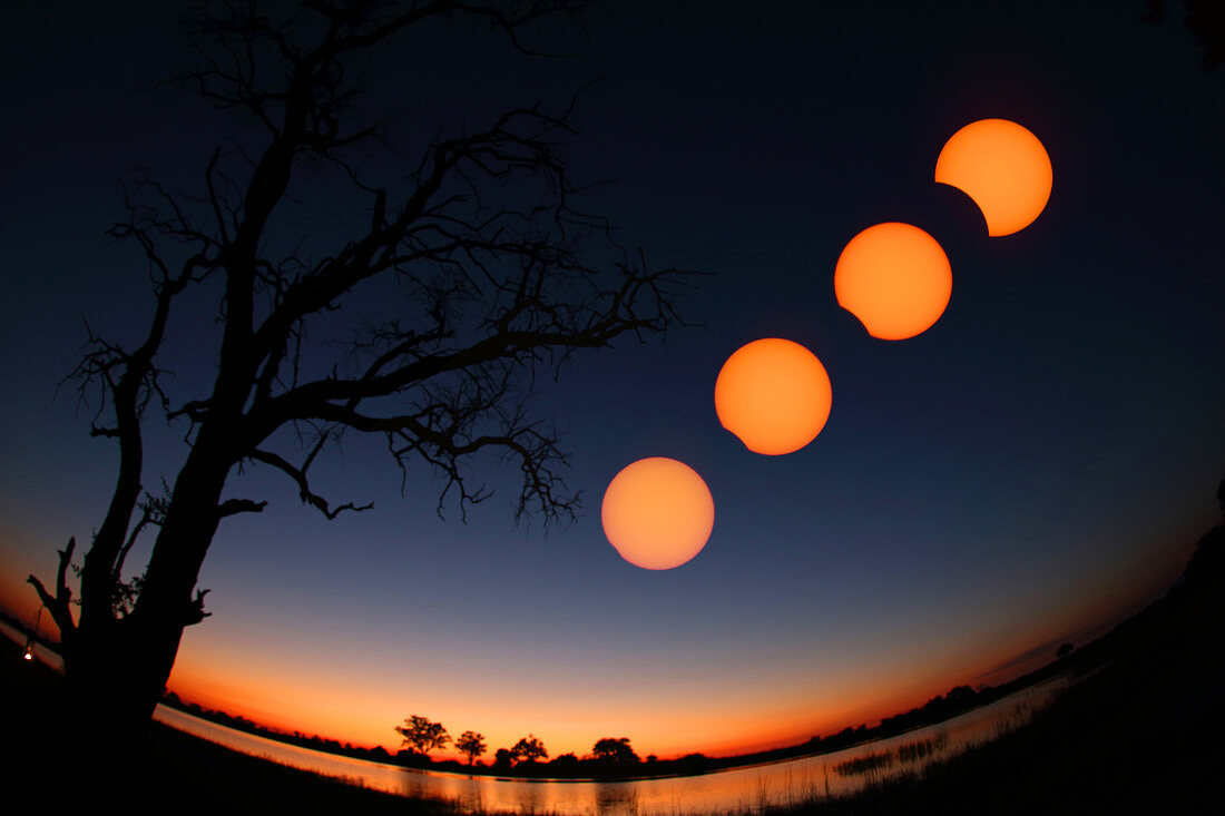 Partial solar eclipse sequence