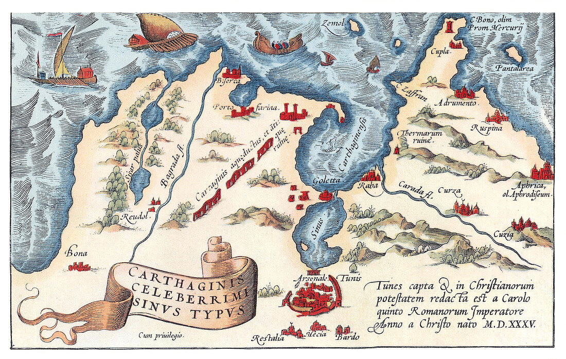 Theatrum Orbis Terrarum, Carthage Harbour, 1570