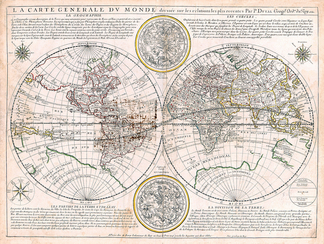 Nicolas Berey, World Map, 1661