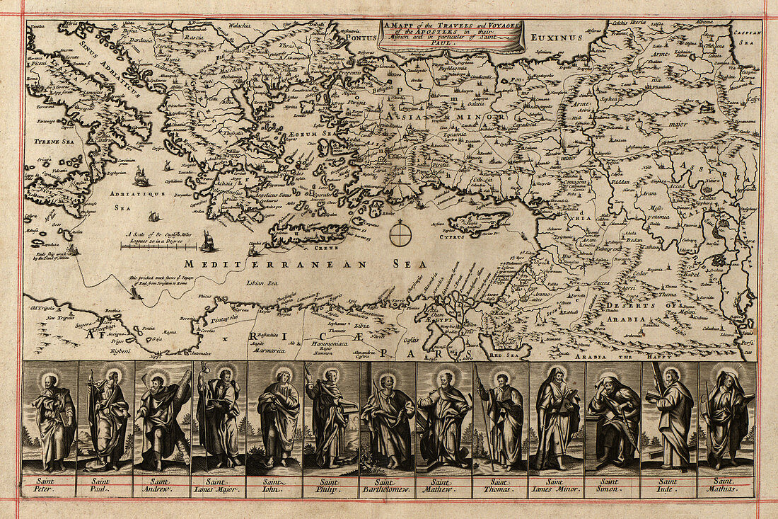Richard Blome, Travels and Voyages of the Apostles, 1680