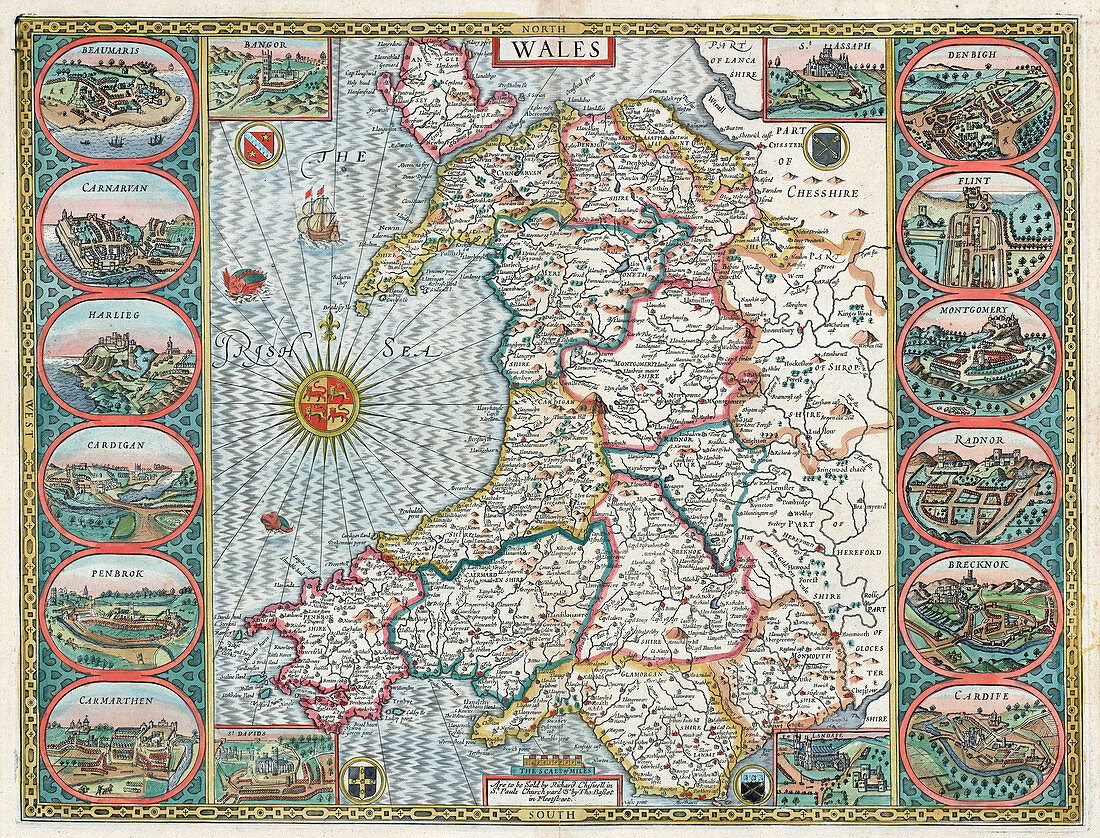 John Speed, Wales Map, 1611