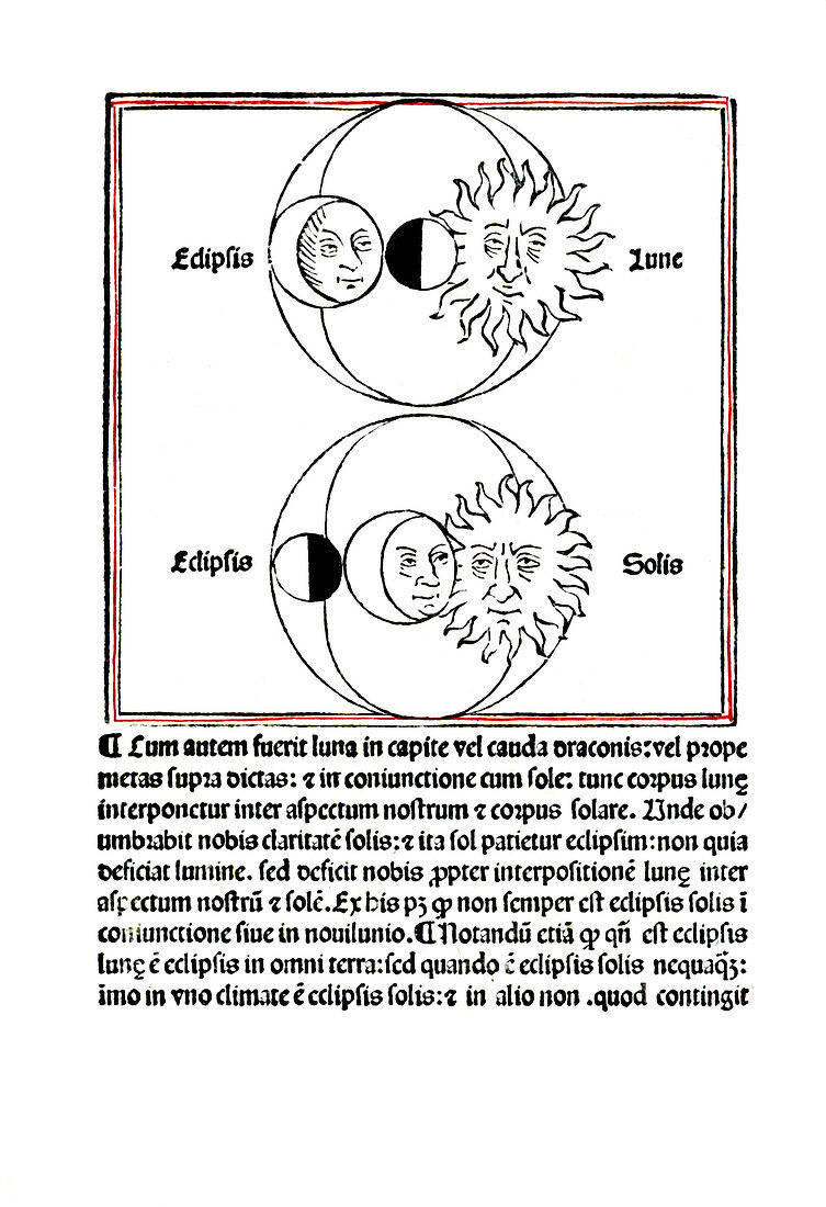 Johannes de Sacrobosco, Solar and Lunar Eclipse, 13th C