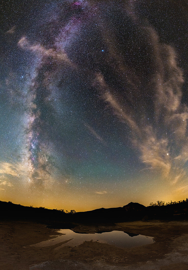 Milky Way over mining landscape
