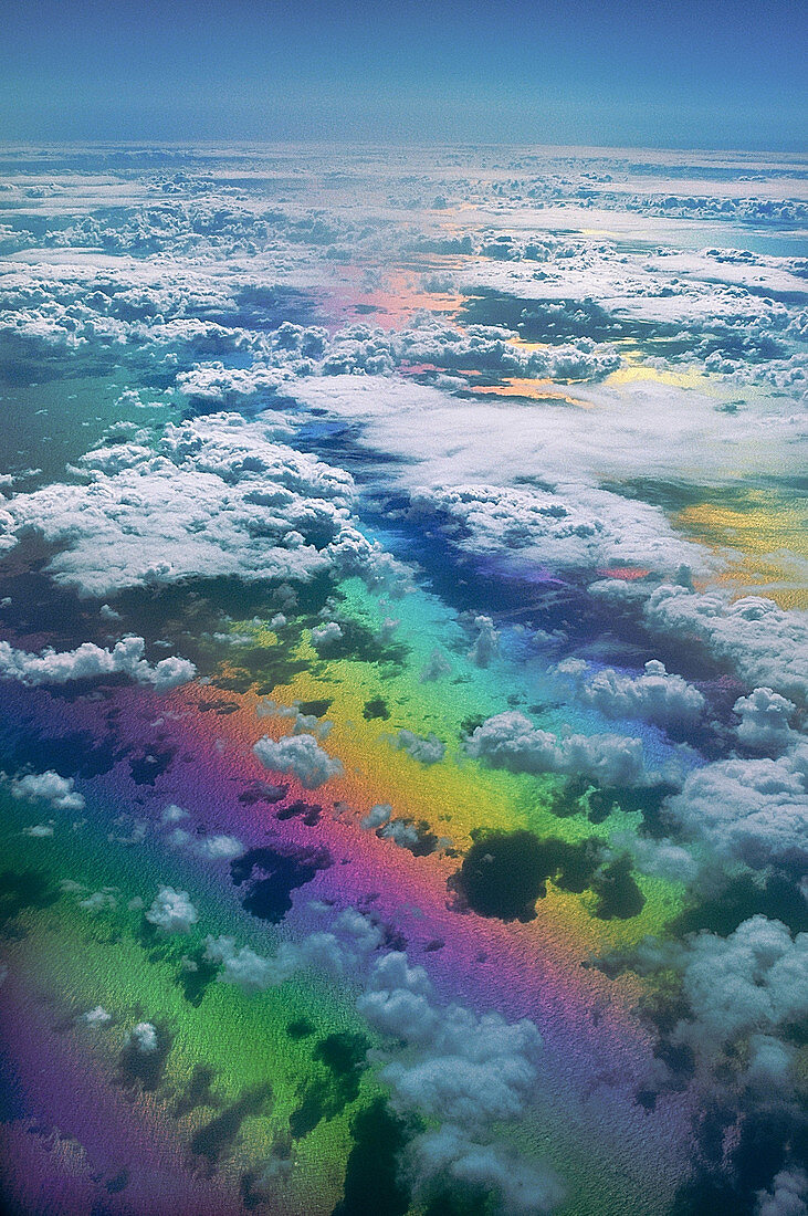 Aerial photo of scattered clouds over the Atlantic Ocean