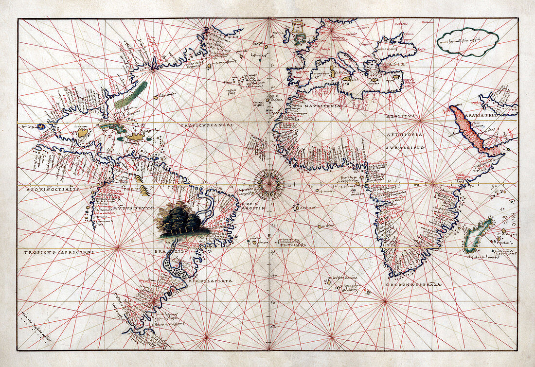 Battista Agnese, Portolan Atlas, Atlantic Ocean, 1544