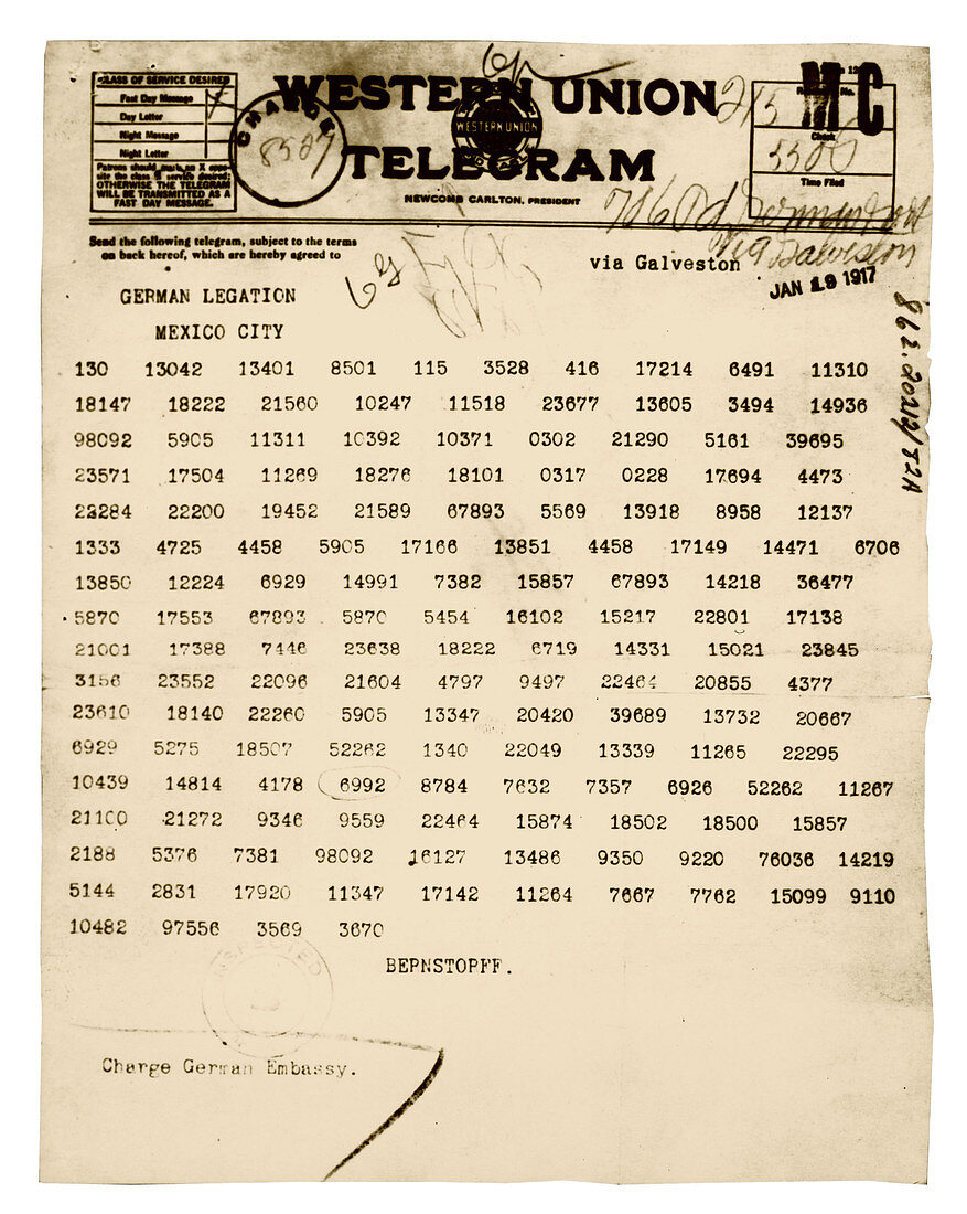 Zimmermann Telegram, 1917