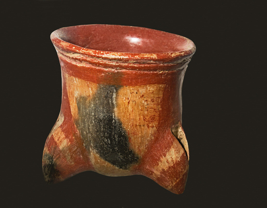 Ceramic tripod vase, Mexico