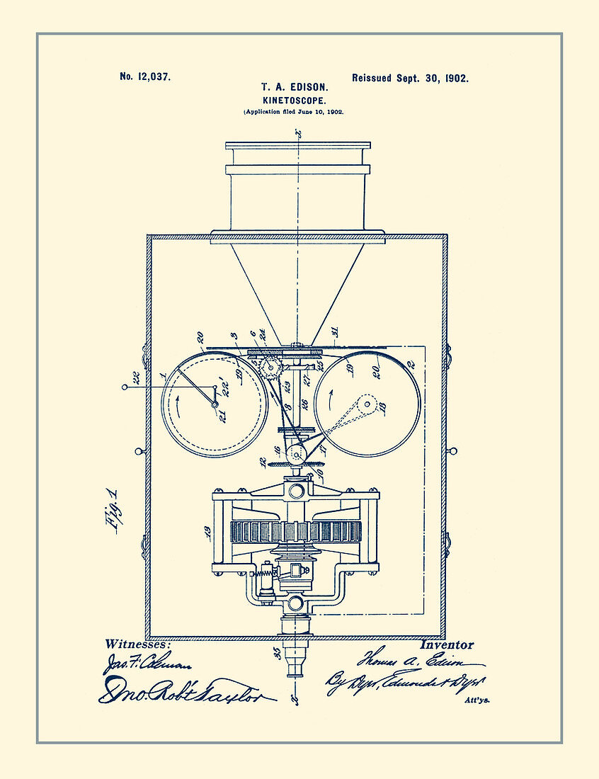 Thomas Edison, Kinetoscope Patent, 1902