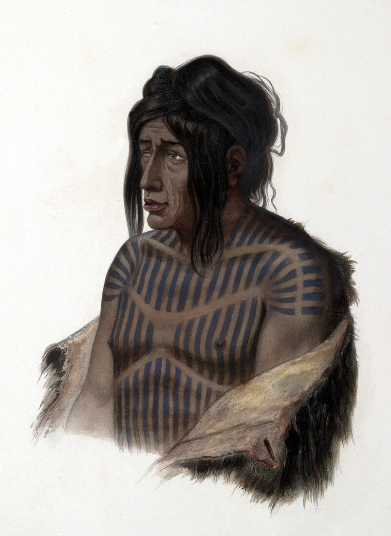 Native American Cree Indian Chief, 1830s