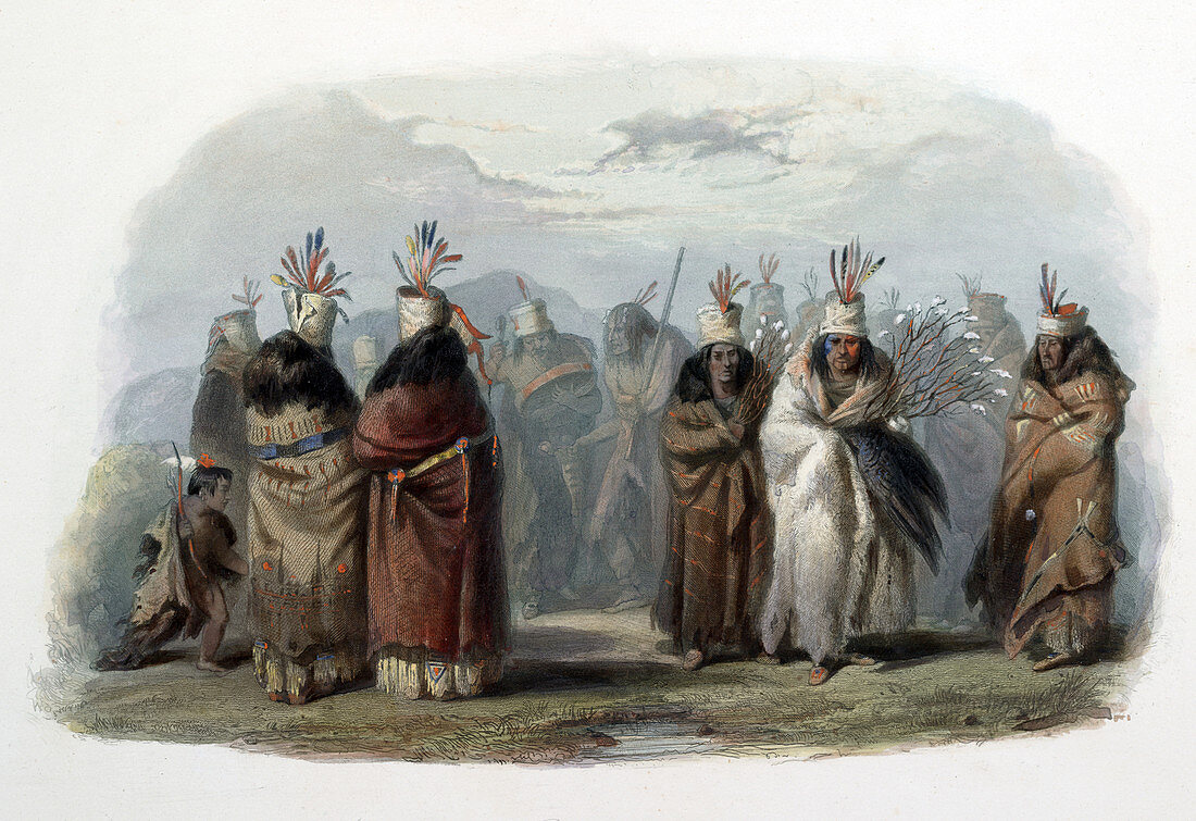 Native American Mandan White Buffalo Cow Society, 1830s
