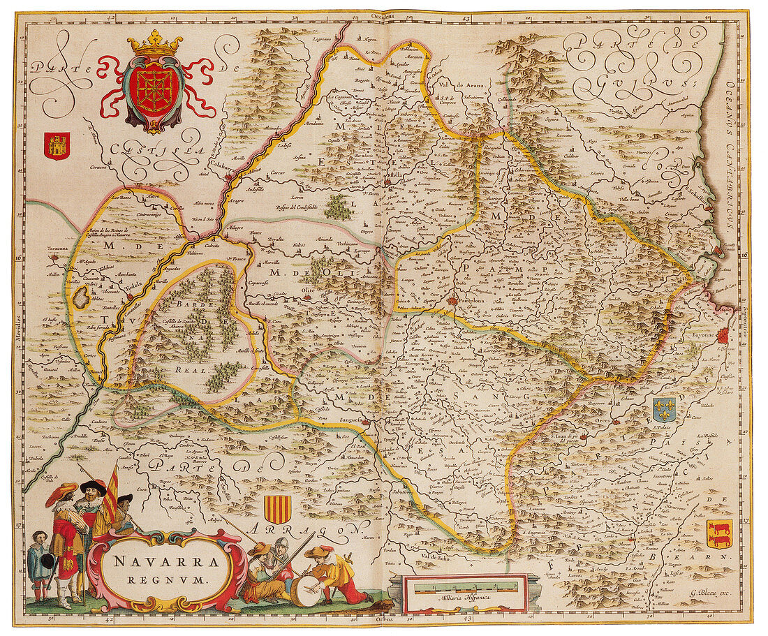Joan Blaeu, Navarro Map, 17th Century