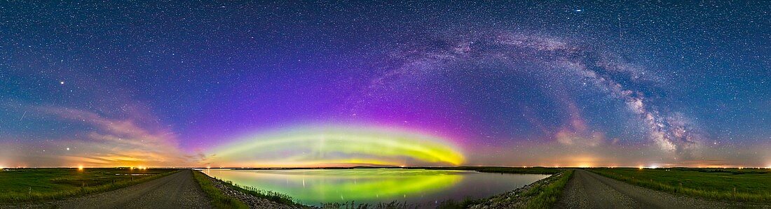 Arcs of the Aurora and Milky Way