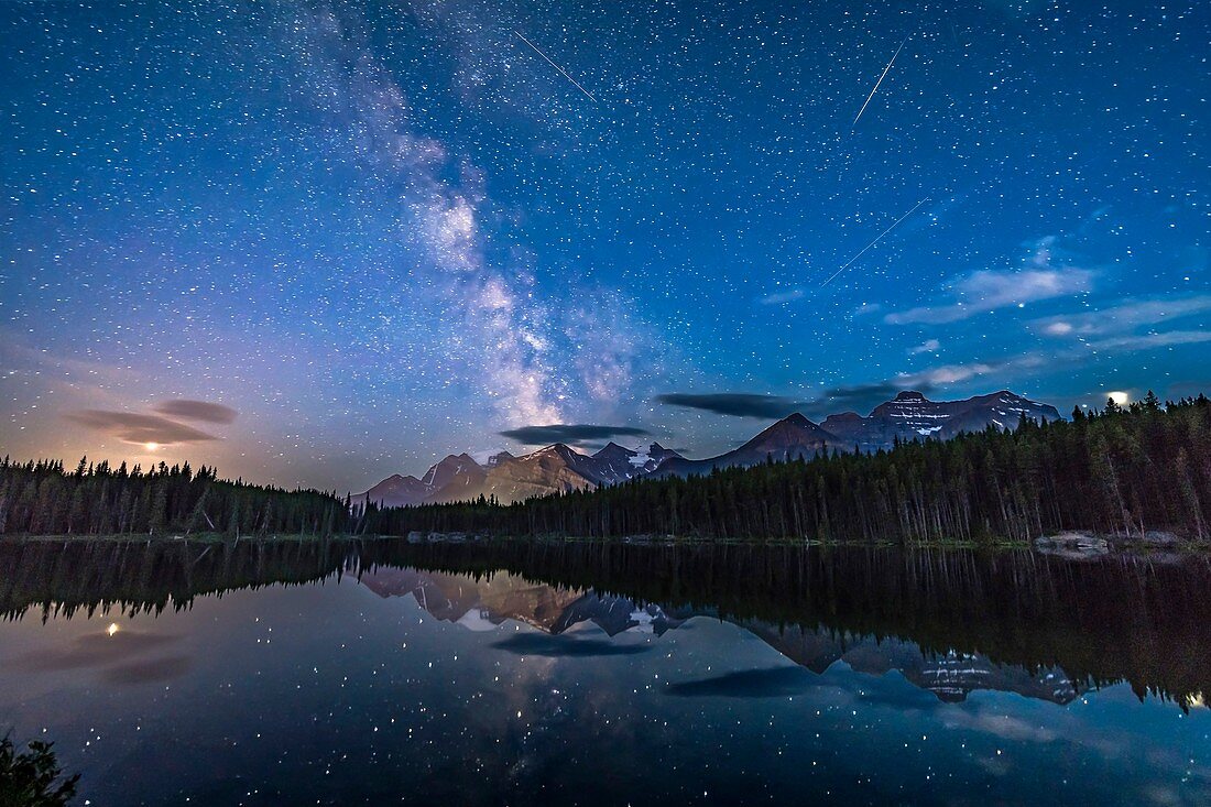 Stellar Reflections at Herbert Lake, Alberta, Canada