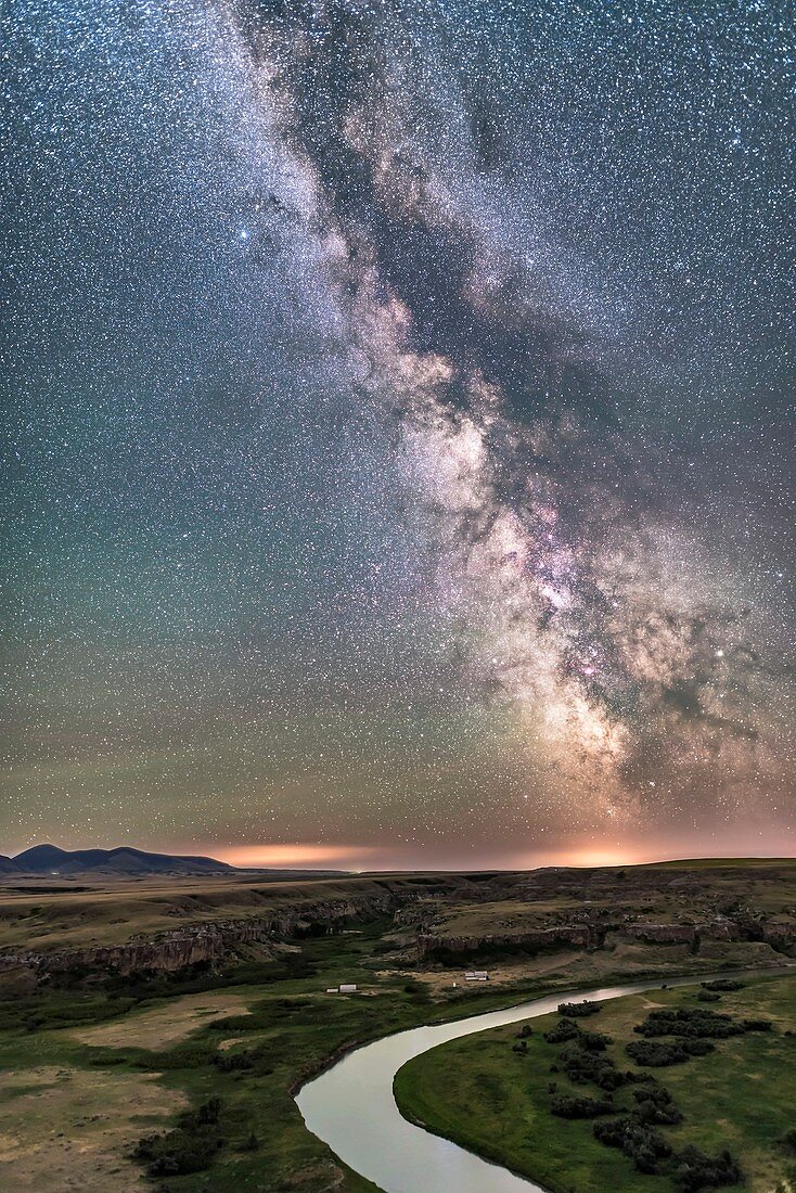 Milky Way over the Milk River, Alberta, Canada