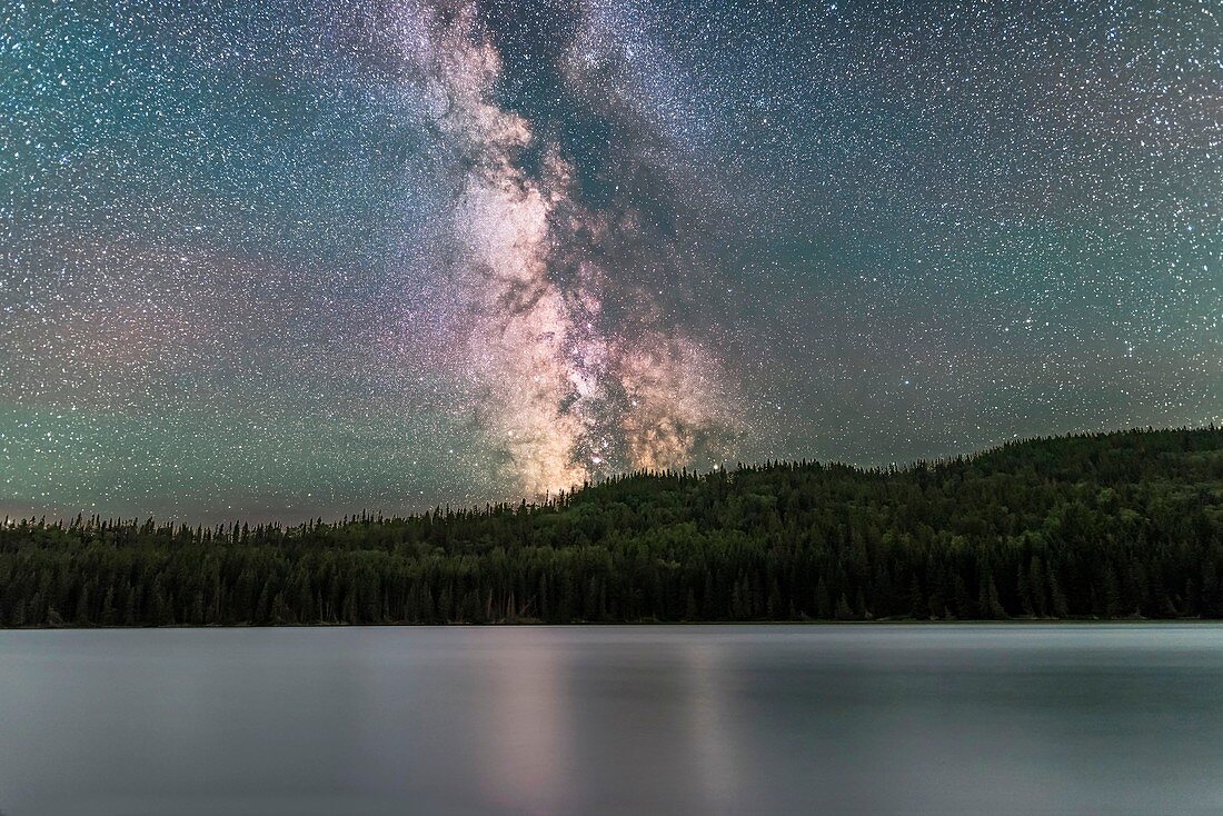 The Milky Way over Reesor Lake, Alberta, Canada
