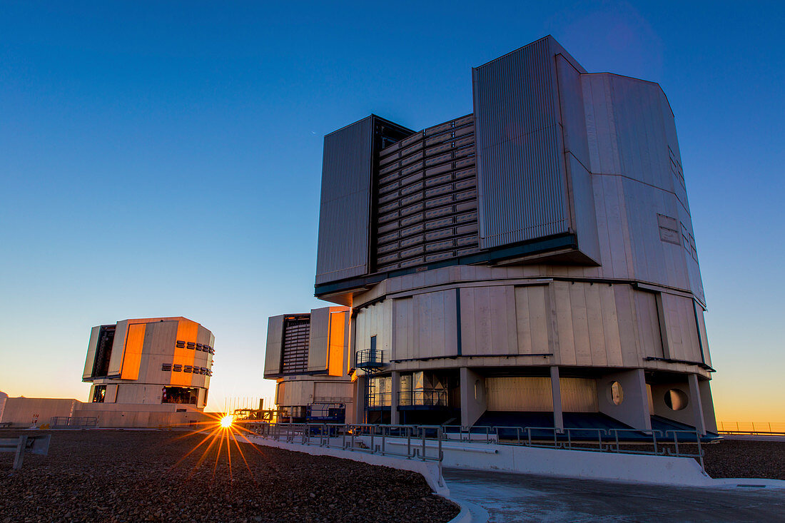VLT telescopes at sunset