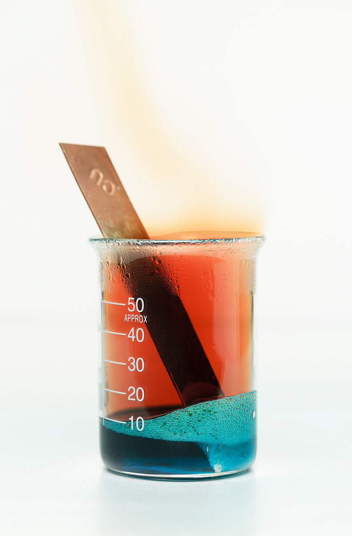 Copper reacts with nitric acid, 3 of 3