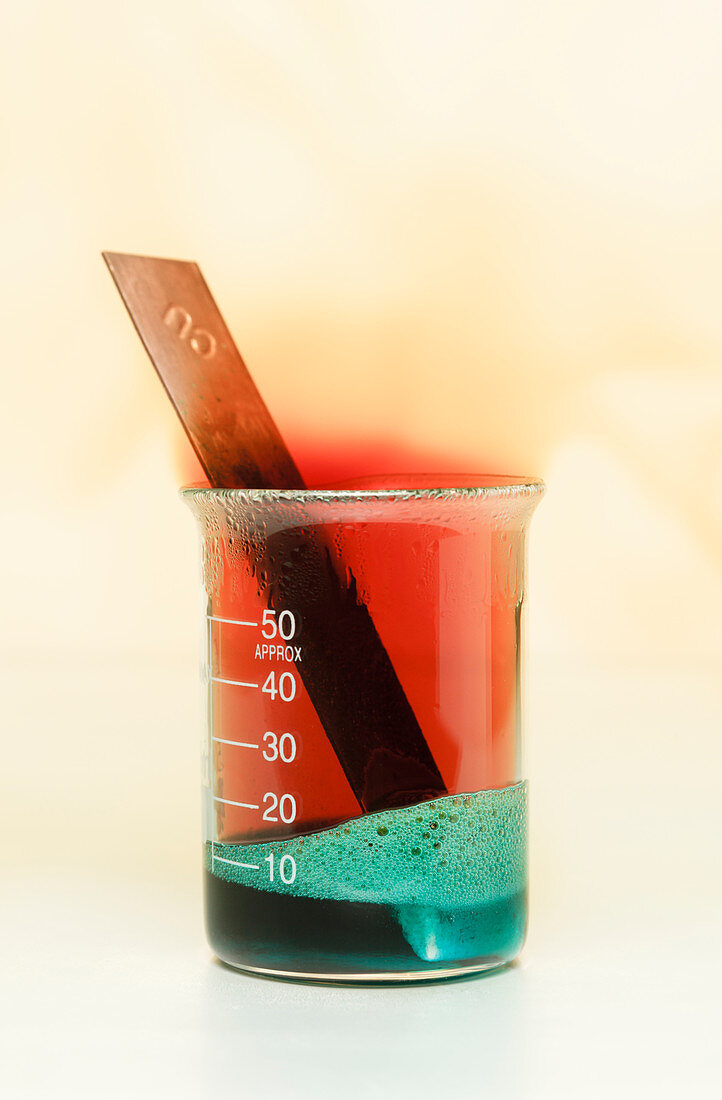 Copper reacts with nitric acid, 2 of 3