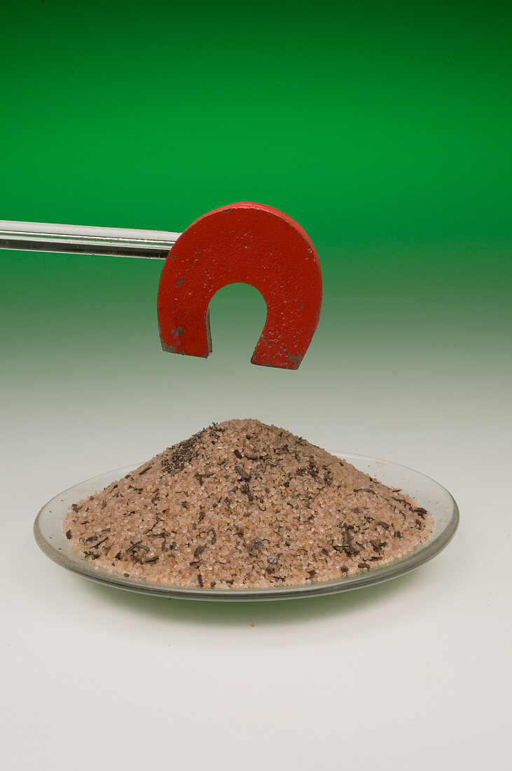Magnet Separating Iron from Sand