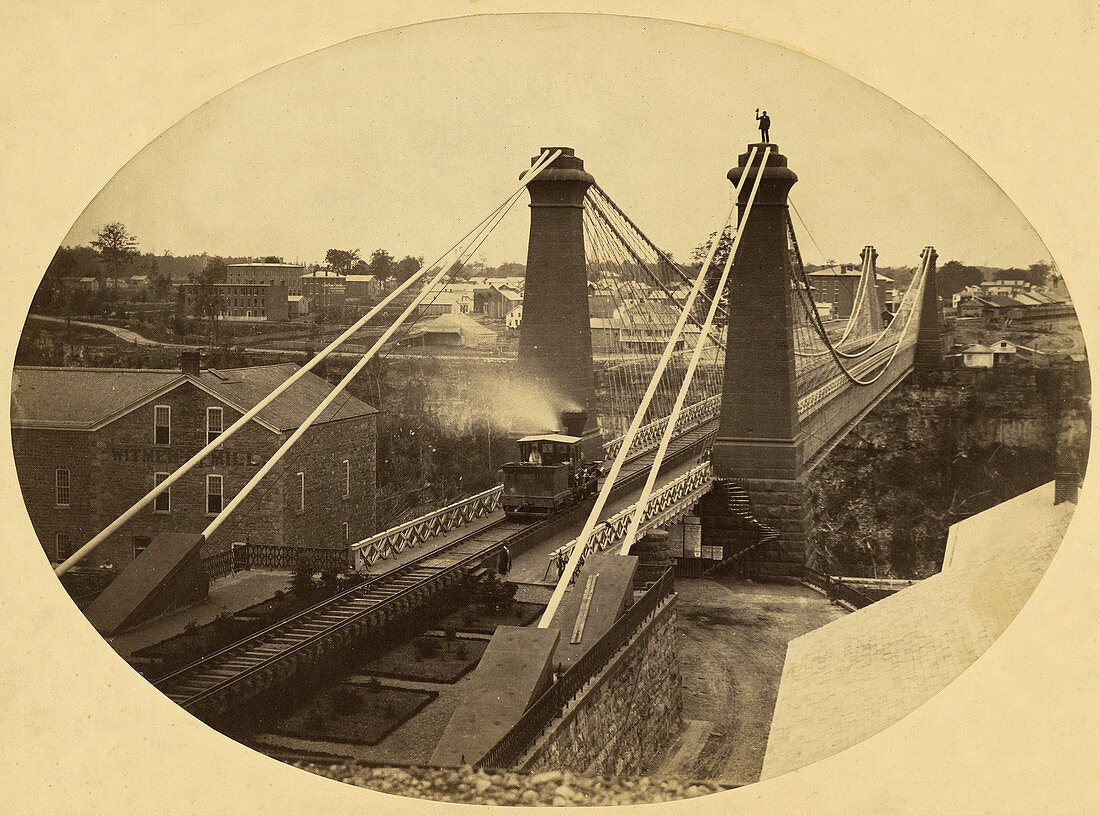 Niagara Falls Suspension Bridge, c. 1855