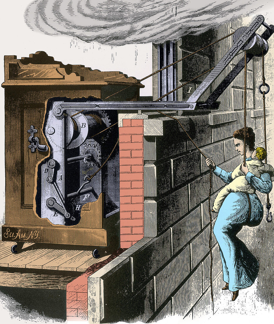 Lescale's Automatic Fire Escape, 1878