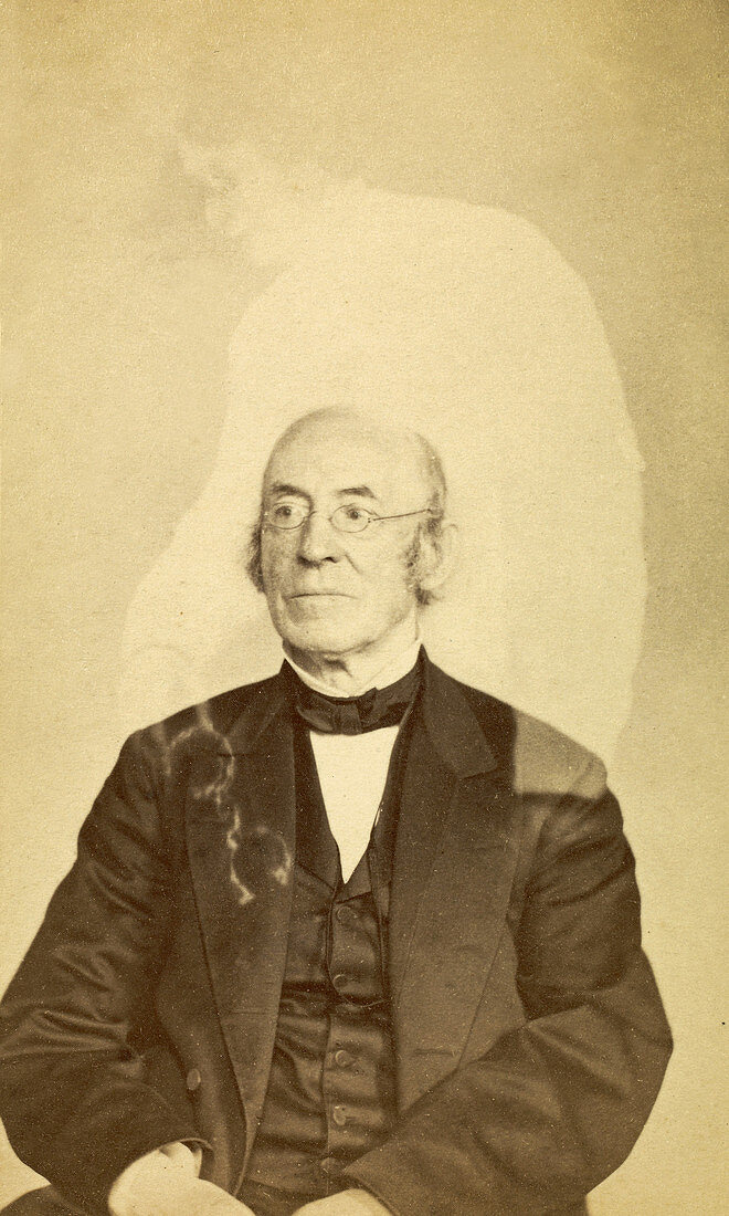William Lloyd Garrison with Ghost, c. 1862