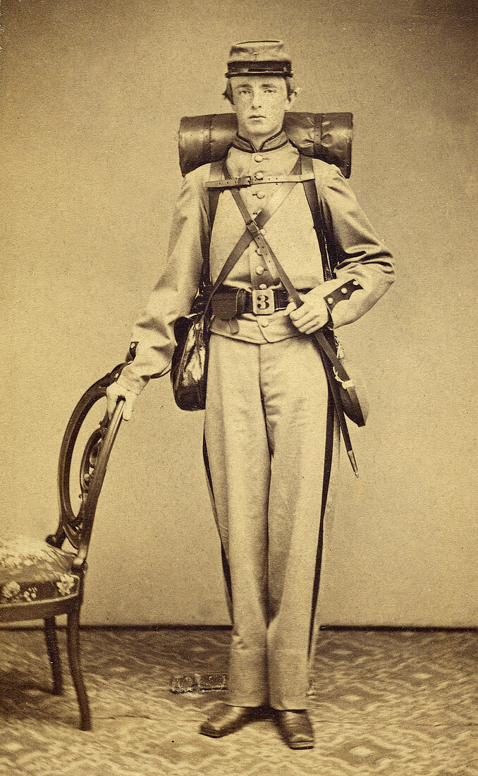 Confederate Soldier in Uniform, c. 1862