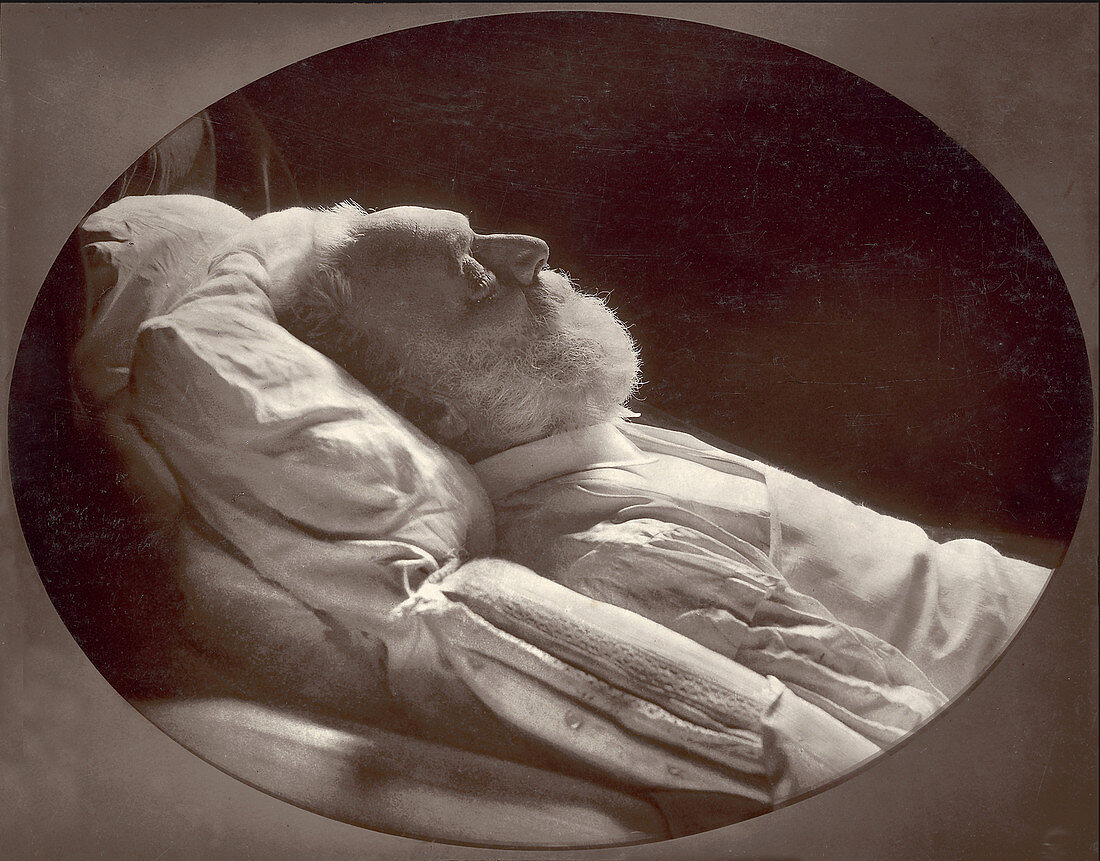 Victor Hugo, French Writer, on Deathbed, 1885