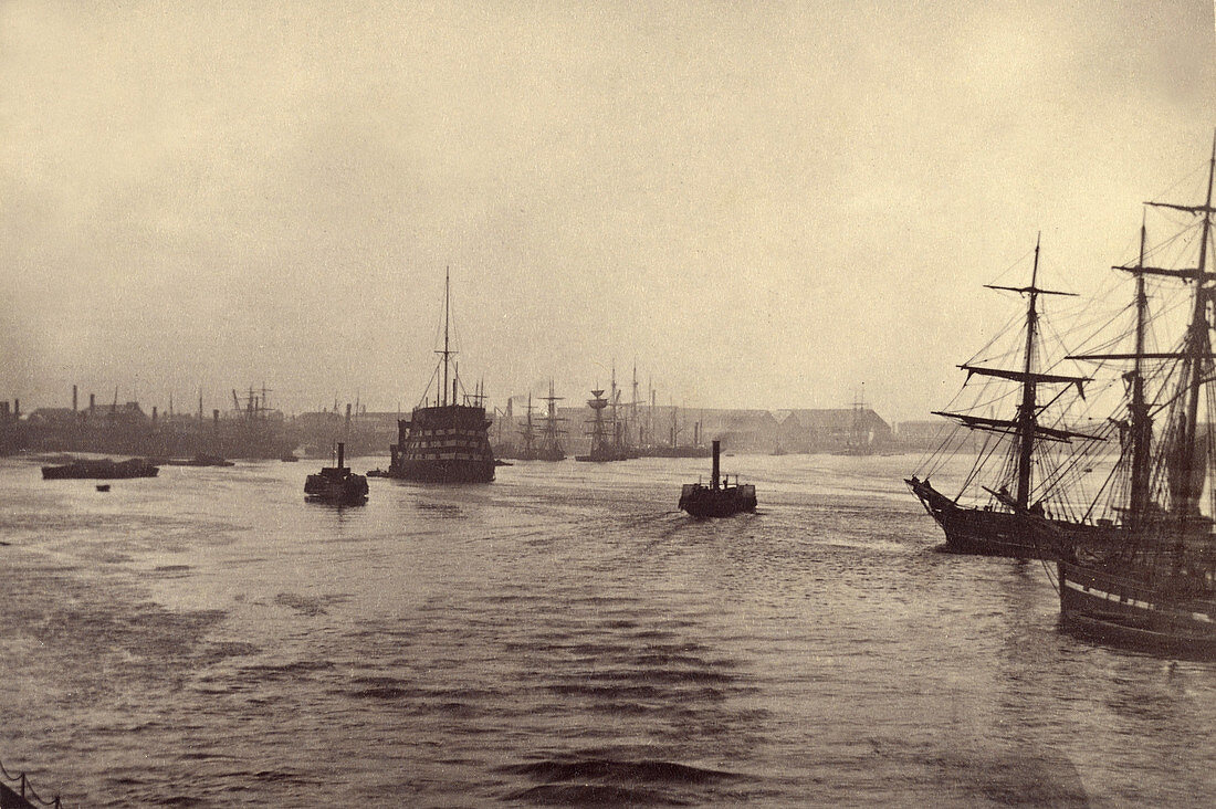 Ships on the Thames, London, c. 1870