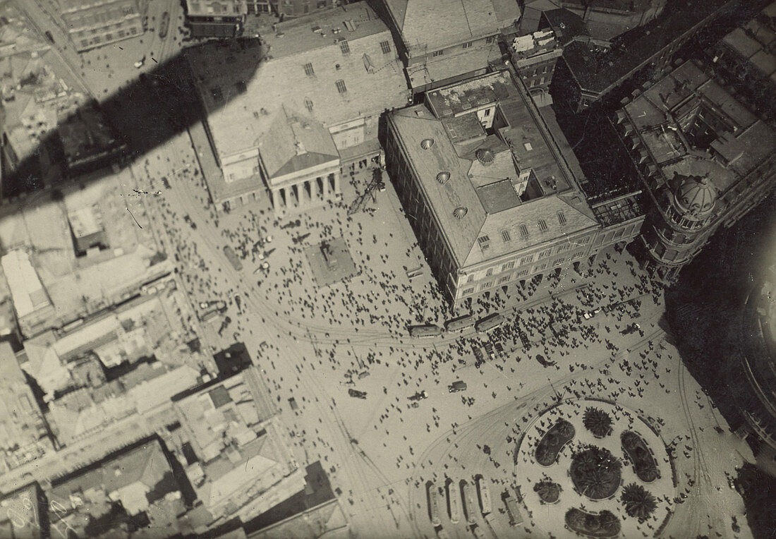 Milan with Blimp Shadow, WW1 Era