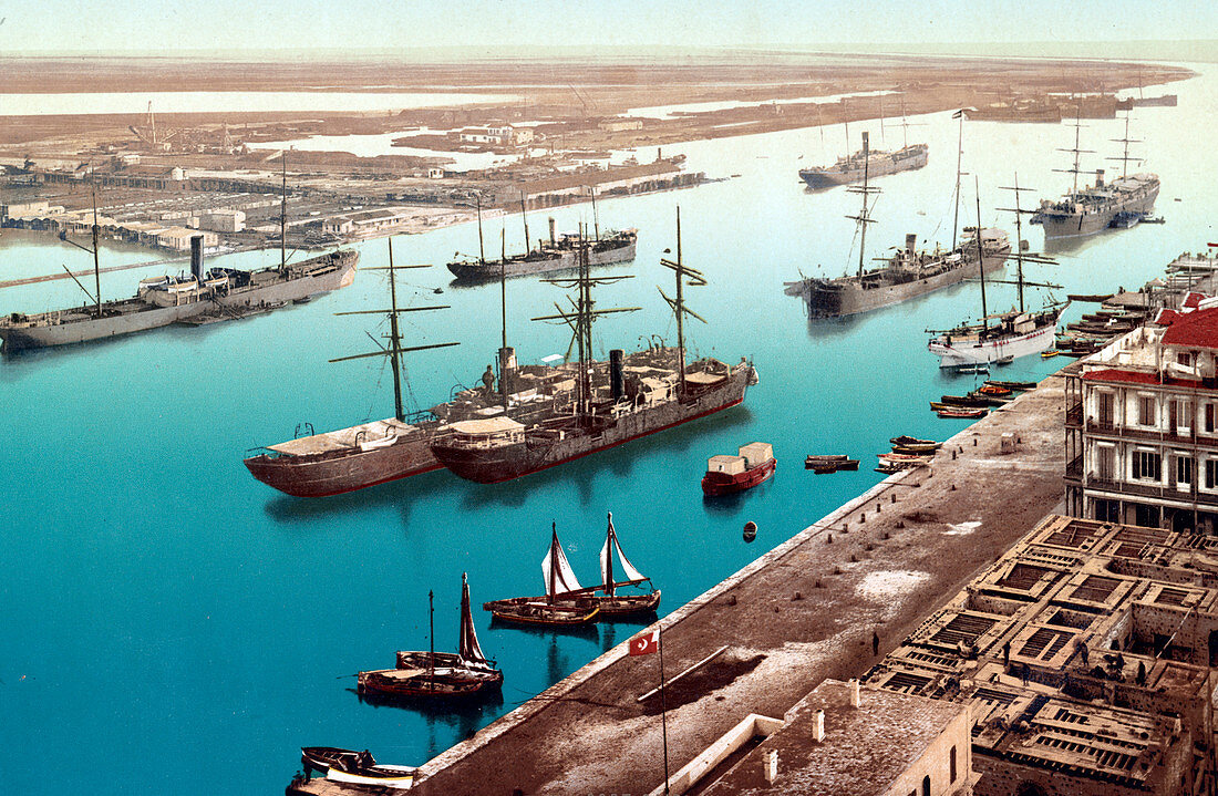 Suez Canal, Port Said, 1905