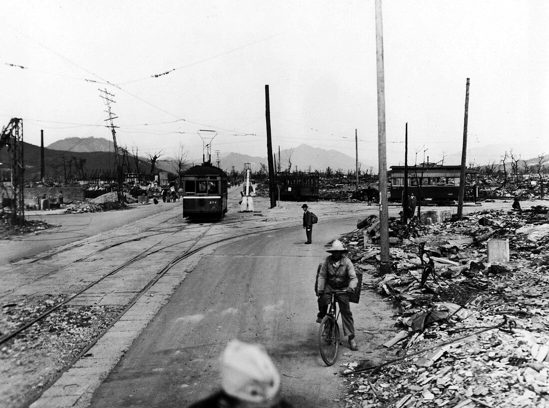 WWII, Nagasaki, Aftermath of Atomic Bomb, 1945