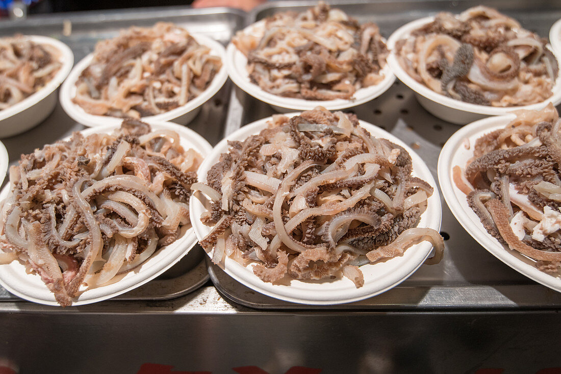 Plates of octopus for sale
