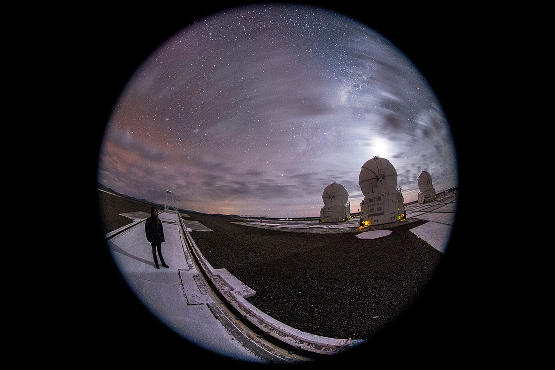 Stargazer with VLT telescopes, full-dome image
