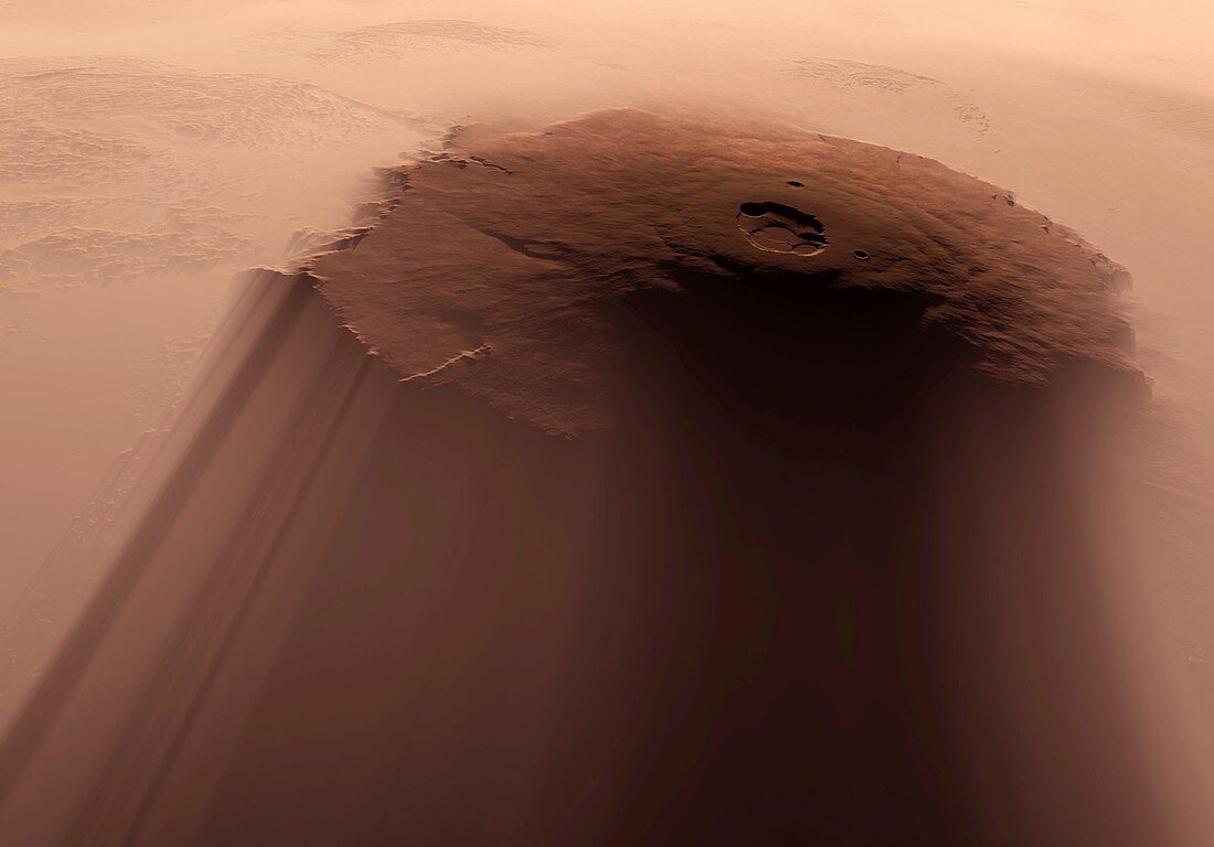 Olympus Mons, Mars, illustration