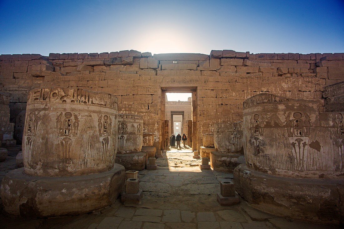 Egyptian mortuary temple at winter solstice