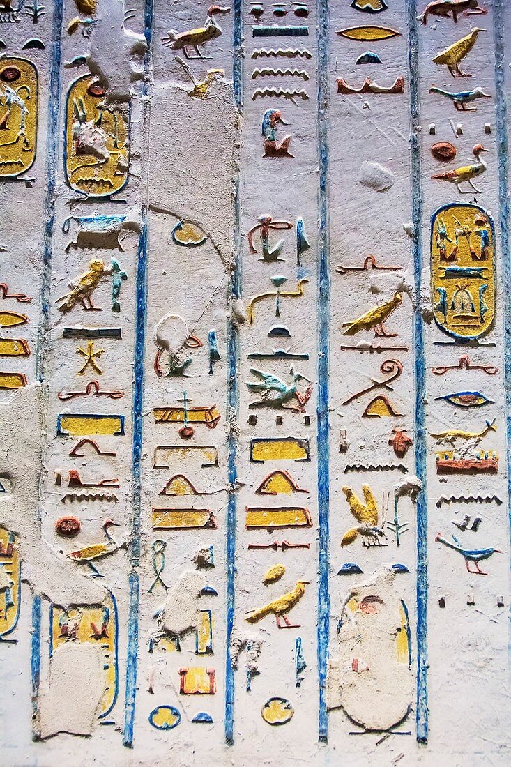 Egyptian hieroglyphics from a pharaoh's tomb
