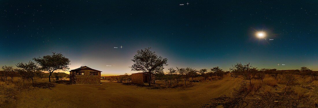 Planets in the night sky, Namibia