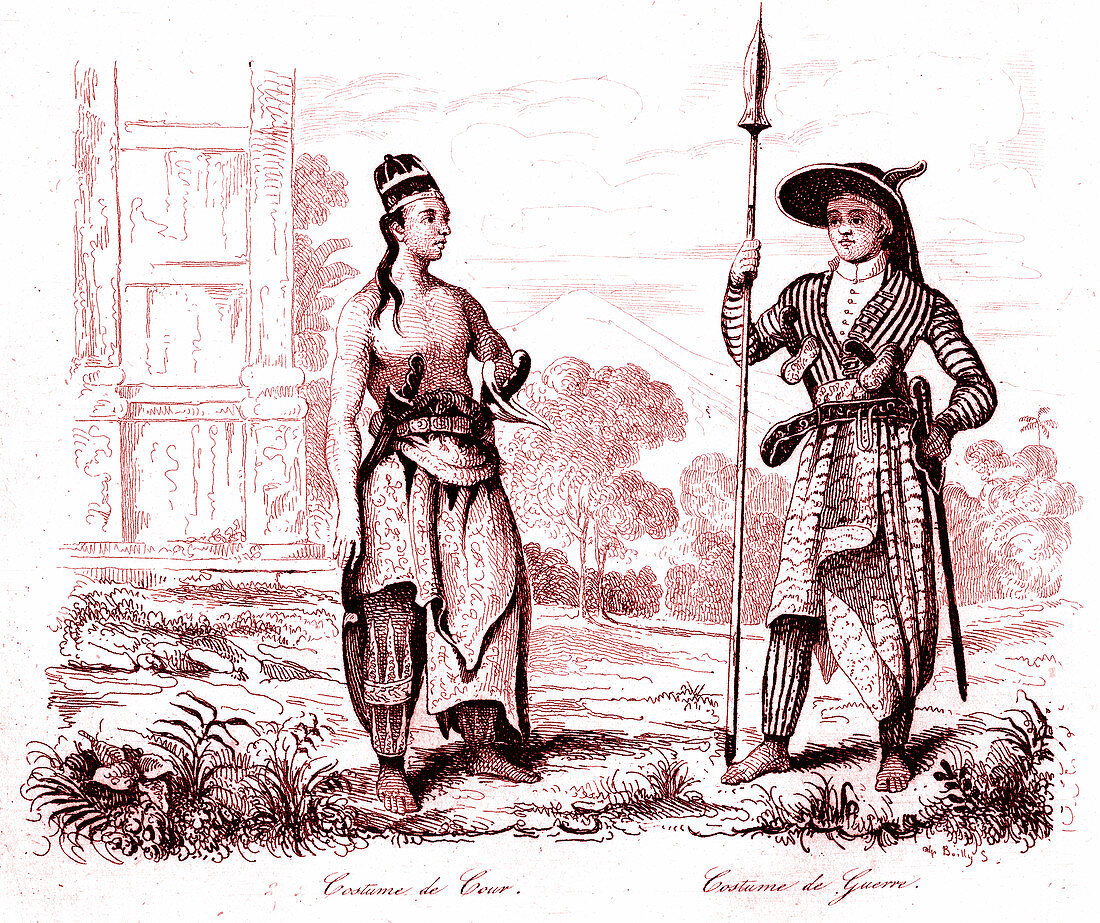 19th Century Timor men, illustration