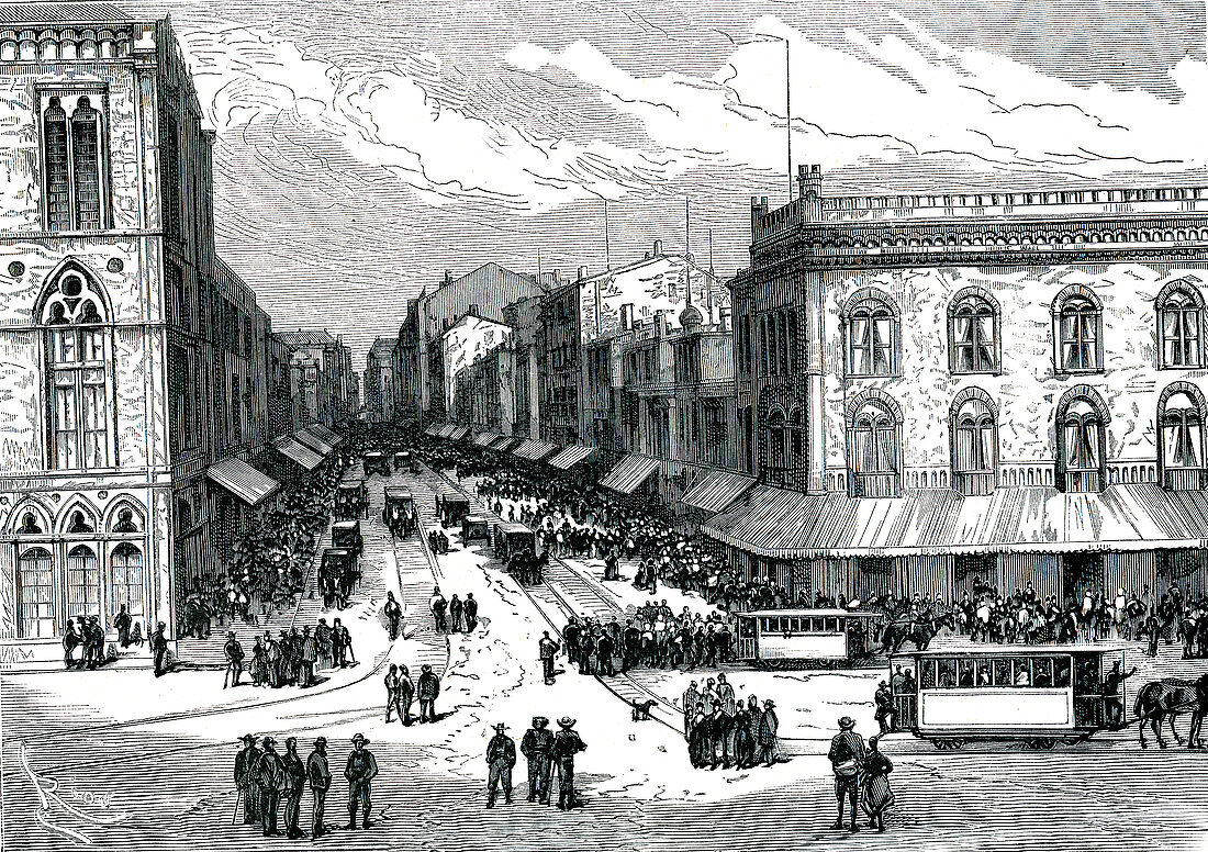 19th Century San Francisco, USA, illustration