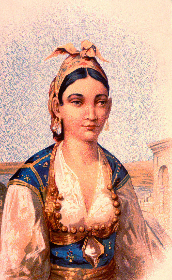 19th Century Jewish Algerian woman, illustration