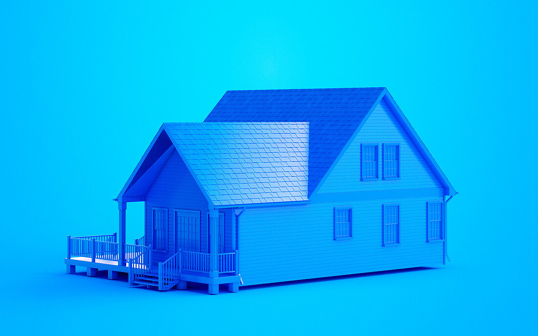 Illustration of a blue house