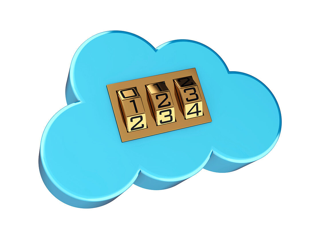 Secure cloud computing, conceptual illustration
