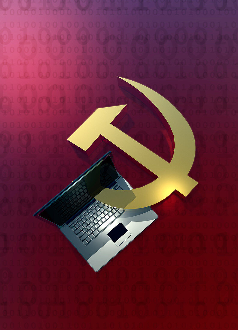 Russian hacking, conceptual illustration