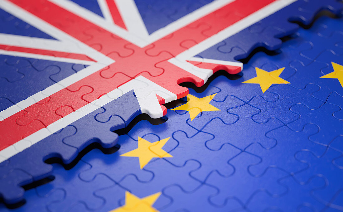 UK and EU flag jigsaw puzzle,