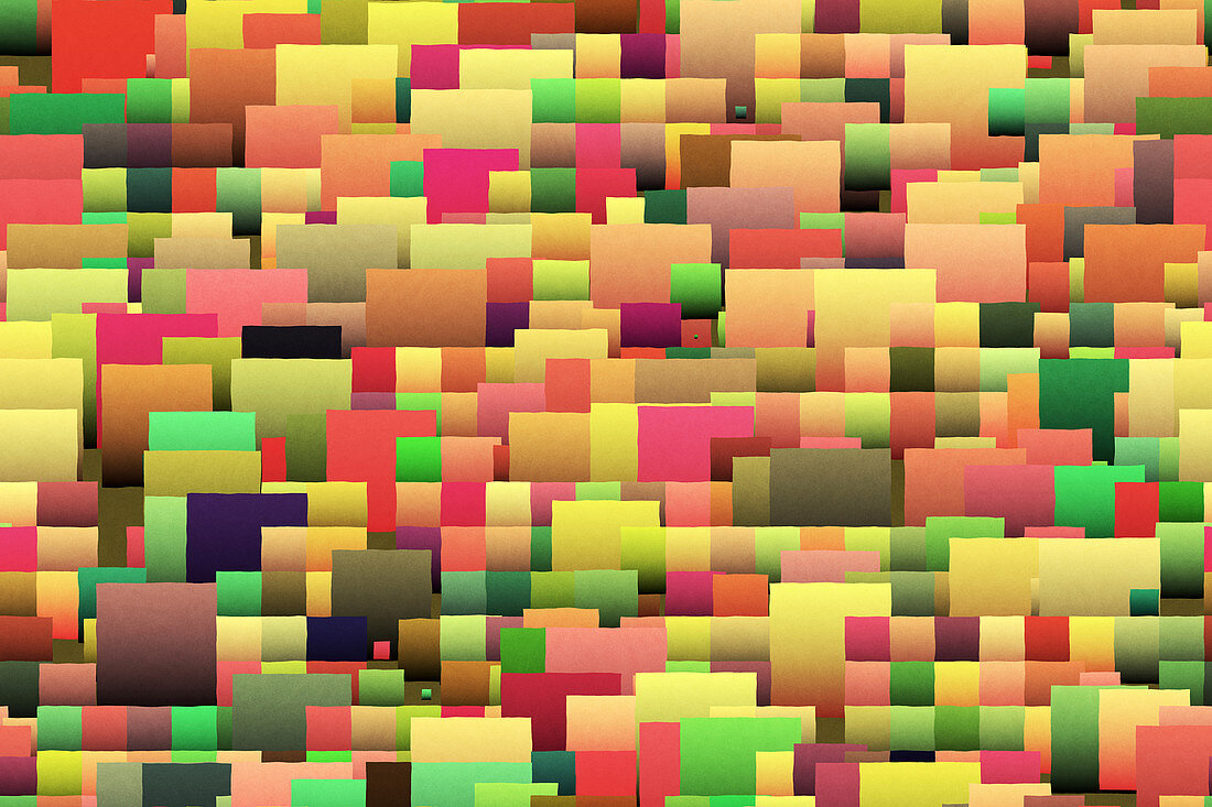Colourful overlapping squares, illustration