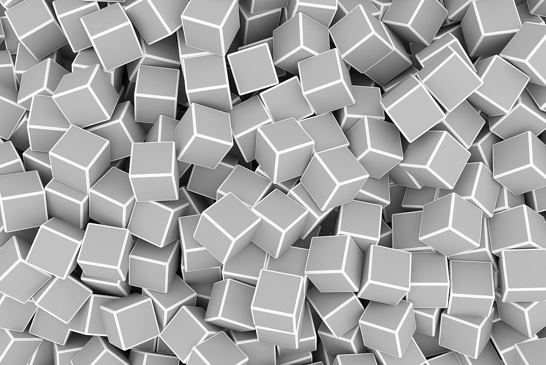 Grey 3d cubes, illustration